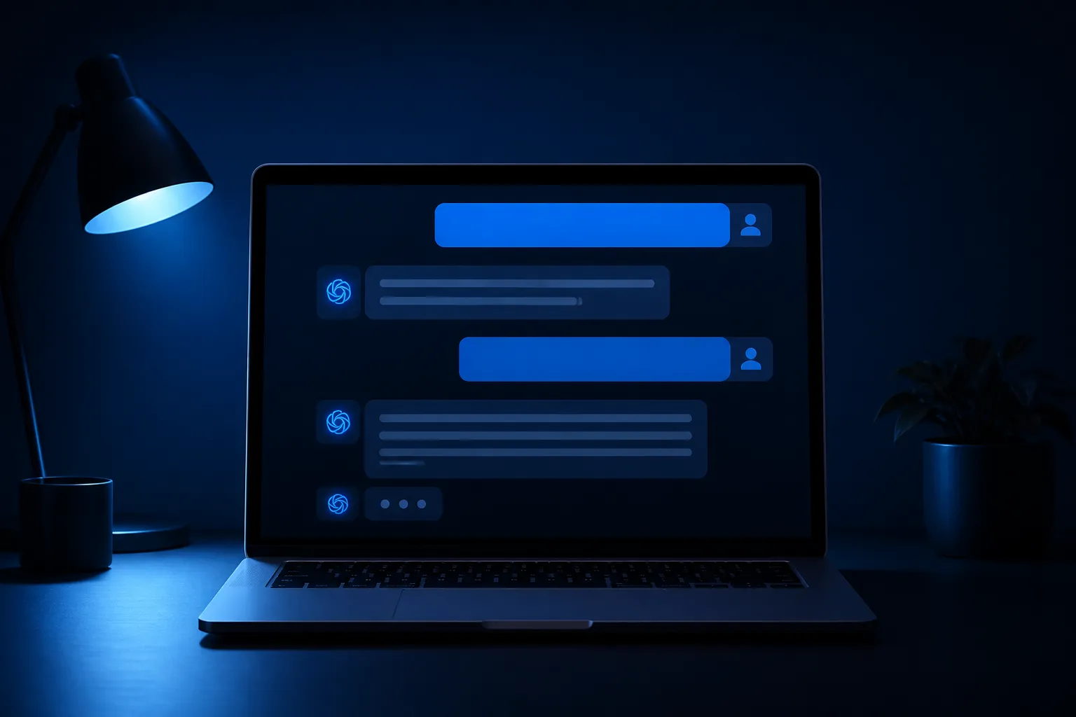 AI answer engine displaying results on a laptop screen